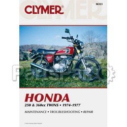 Clymer Manuals M323; Fits Honda 250-360Cc Twin Motorcycle Repair Service Manual; 2-WPS-27-M323