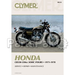 Clymer Manuals M332; Fits Honda Cb350-500 Motorcycle Repair Service Manual; 2-WPS-27-M332
