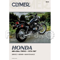Clymer Manuals M334; Fits Honda 250-450 Twin Motorcycle Repair Service Manual; 2-WPS-27-M334