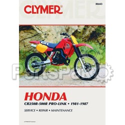 Clymer Manuals M443; Fits Honda Cr250-500R Motorcycle Repair Service Manual; 2-WPS-27-M443