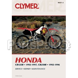 Clymer Manuals M4572; Fits Honda Cr125/250R Motorcycle Repair Service Manual; 2-WPS-27-M457