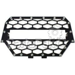 Modquad RZR-FGLS-1K-BLK; 2-Panel Front Grill Black / Silver With 10-inch Light Bar
