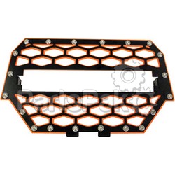 Modquad RZR-FGLS-1K-OR; 2-Panel Front Grill Black / Orange With 10-inch Light Bar