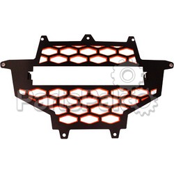 Modquad RZR-FGL-XP-RD; 2-Panel Front Grill Black / Red With Light Mount