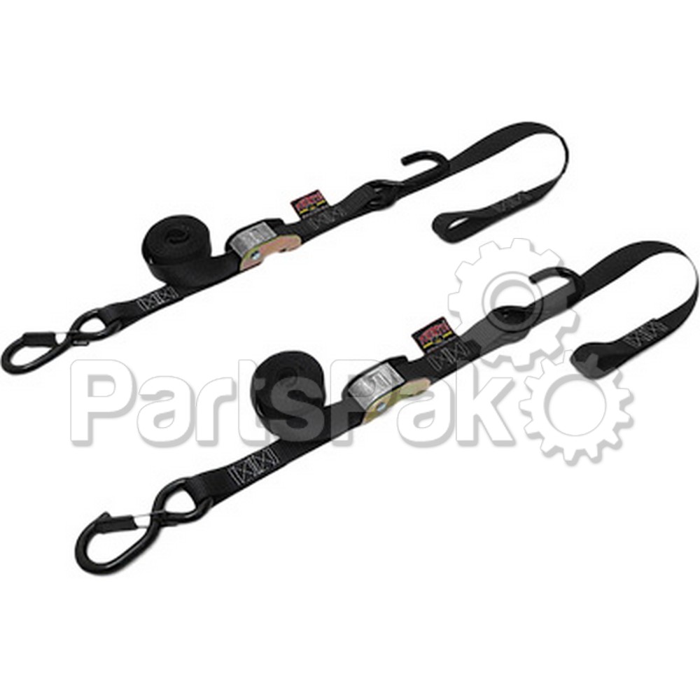 Powertye 29622-S; Fat Straps W / Soft Tye & Hooks Black / Black 1.5-inch X6'