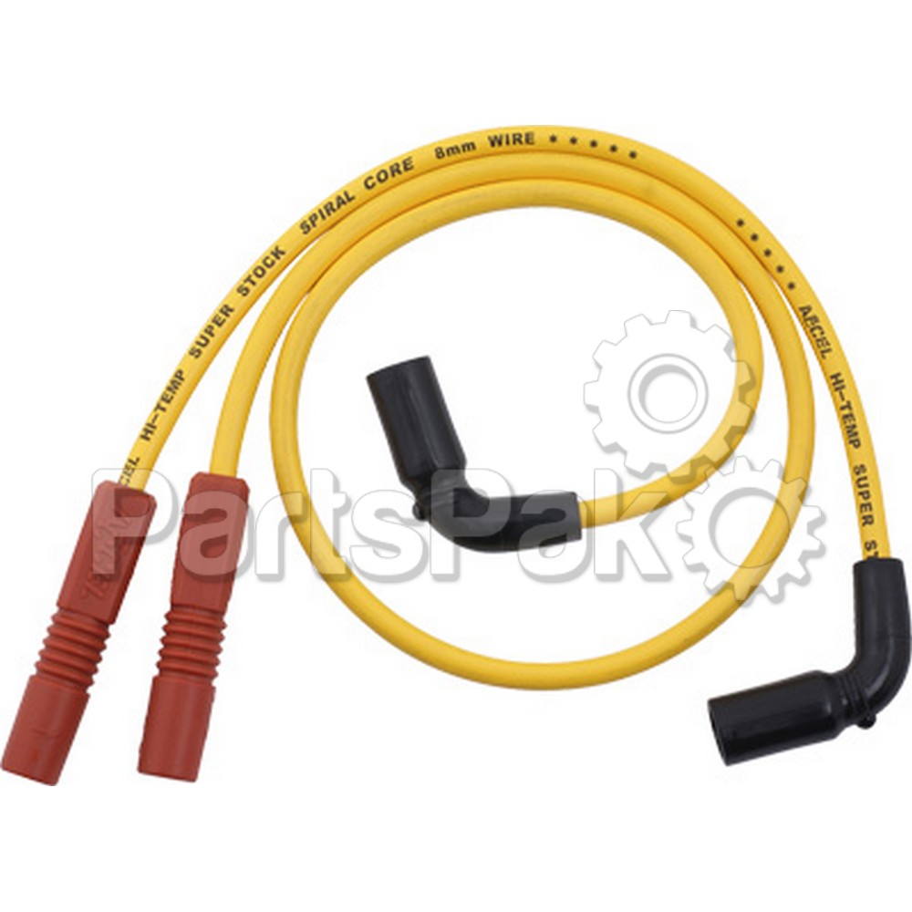 Accel 171111Y; Stainless Steel Spiral Core Spark Plug Wire Set 8.0-mm Yellow