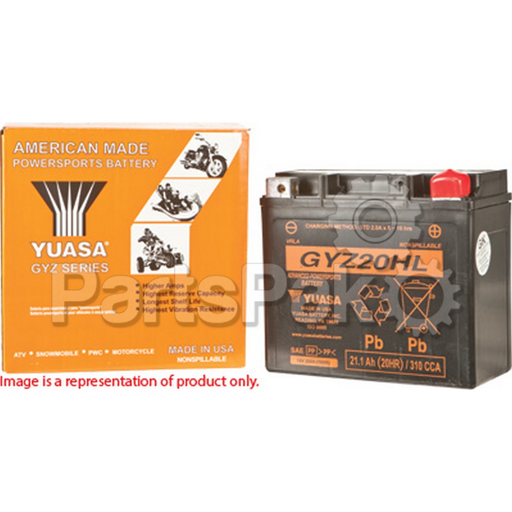 Yuasa YUAM716GHL; Sealed Factory Activated Battery Gyz16Hl
