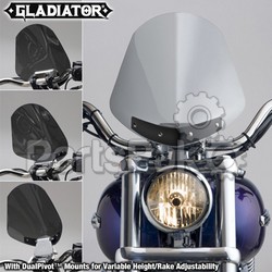National Cycle N2700; Gladiator Windshield W / Chrome Mounts (Light Tint)