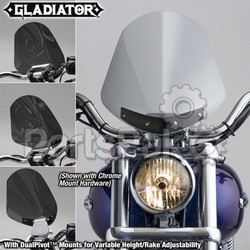 National Cycle N2702; Gladiator Windshield W / Black Mounts (Light Tint)