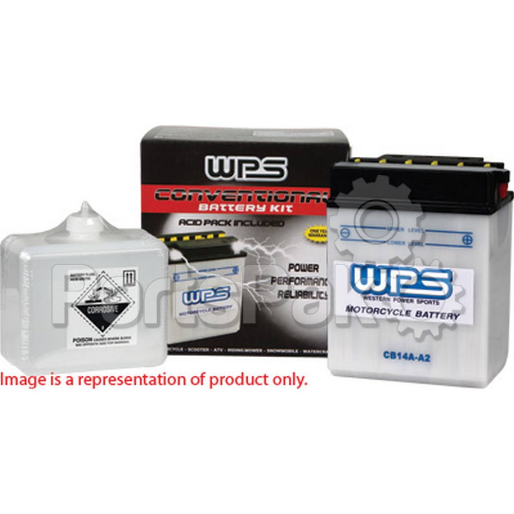 WPS - Western Power Sports 6N4B-2A UNV; Battery W / Acid 6N4B-2A Universal