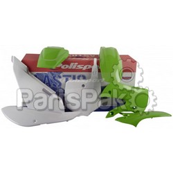 Polisport 90162; Plastic Body Kit Green / White; 2-WPS-64-90162
