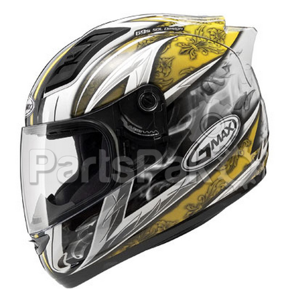 Gmax G7691237 TC-4; Gm-69 Full-Face Crusader Ii Helmet White / Yellow Xl