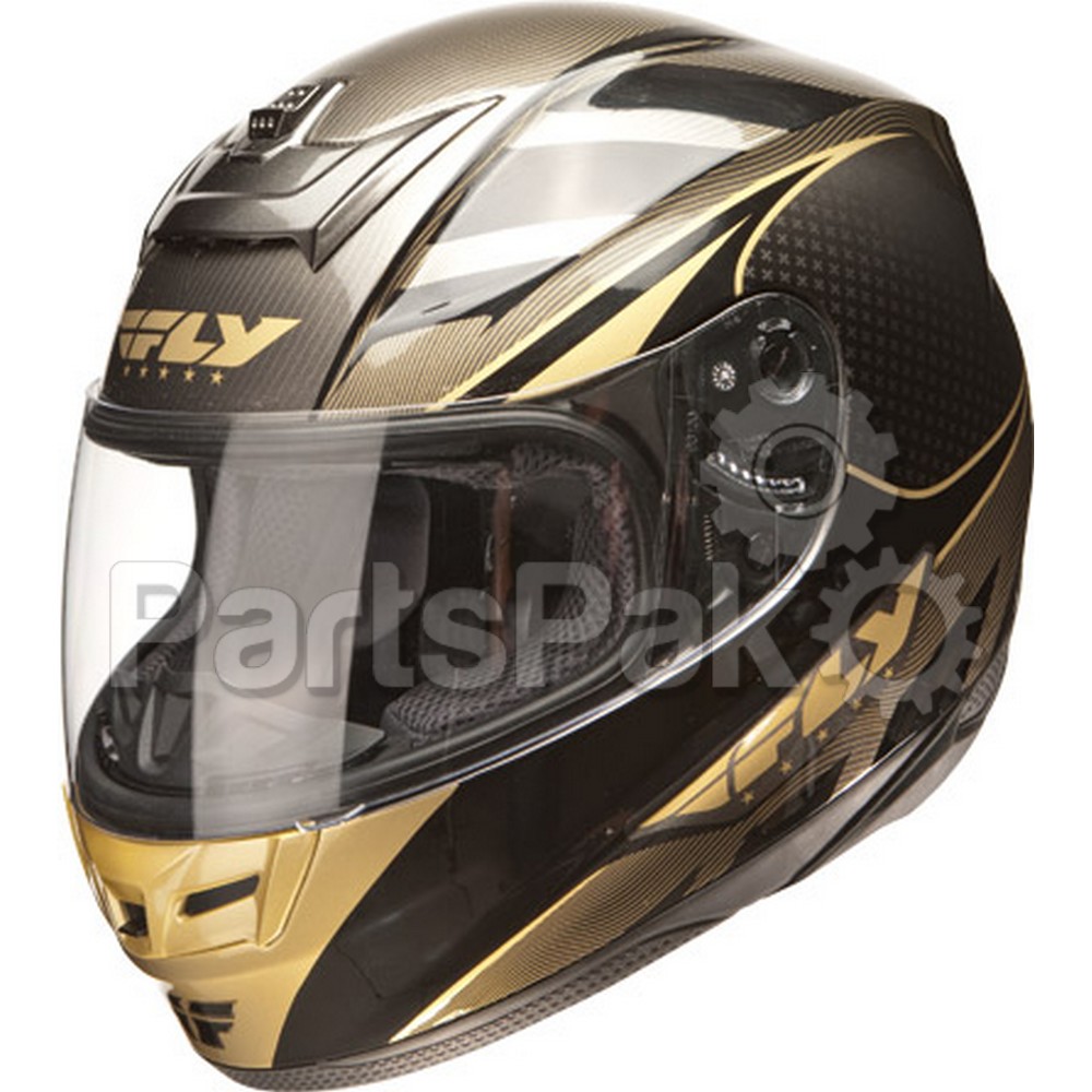 Fly Racing 73-8012-1; Paradigm Helmet Black / Gold Xs