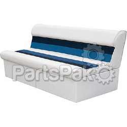 Wise Seats 8WD1061008; 55 Inch Pontoon Boat Furniture Bench & Base White/Navy/Blue