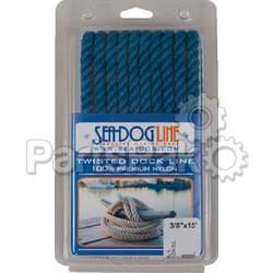 Sea Dog 301110010BL1; Twisted Nylon Dl 3/8 Inch X 10 Ft Blue Rope Line; LNS-354-301110010BL1