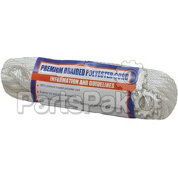 Sea Dog 303303050WH1; Solid Braid Polycord (Hank) 1/8 X 50 Ft White; LNS-354-303303050WH1