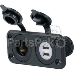 Marinco (Actuant Electrical) 12VCOMBO; 12V Dual Usb & Receiver Combo W/Plate; LNS-69-12VCOMBO