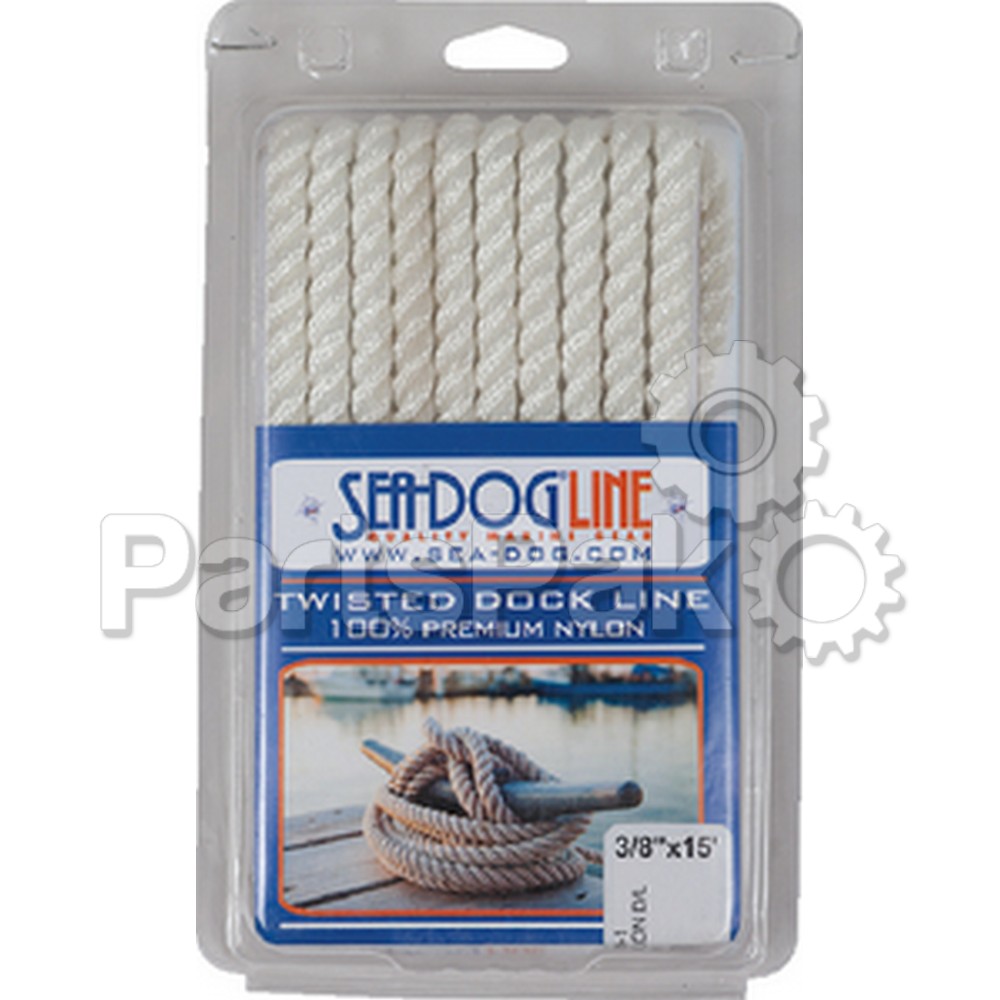 Sea Dog 301110010WH1; Twisted Nylon Dock Line 3/8 inch X10 ft White