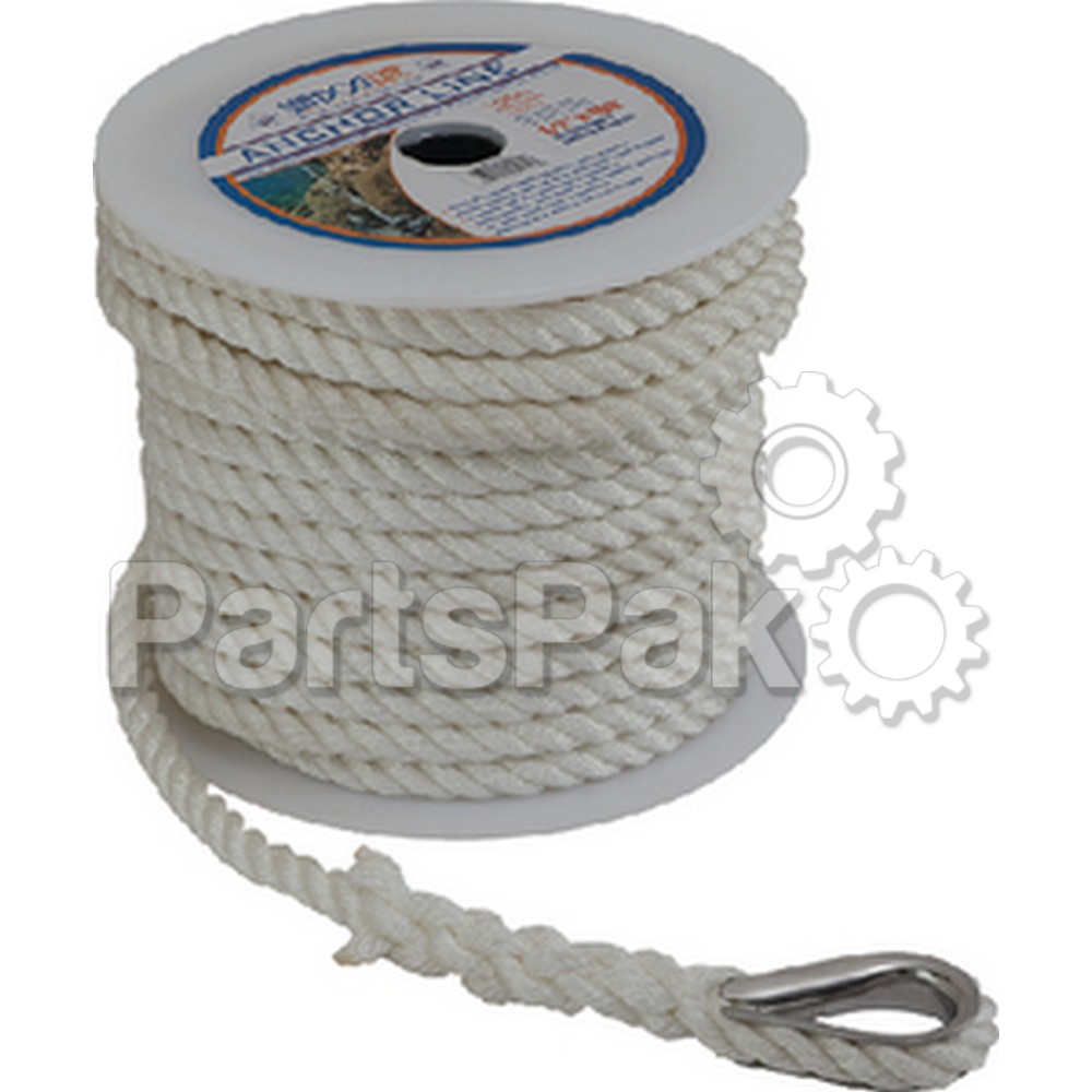 Sea Dog 301110100WH1; Anchor Line White 3/8 inch X 100 ft