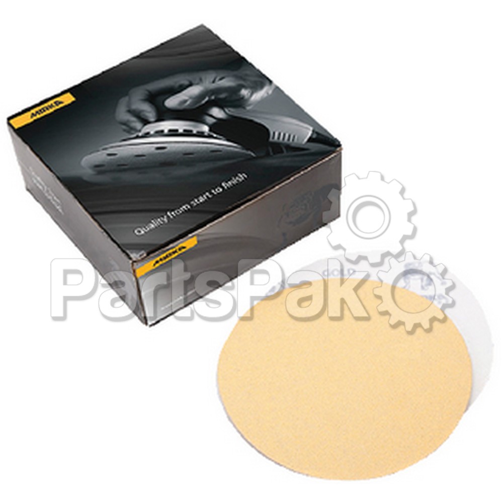 Mirka Abrasives 23612500; Gold 5 Inch Grip Disc 500 Grit Sand Paper 50/Pk