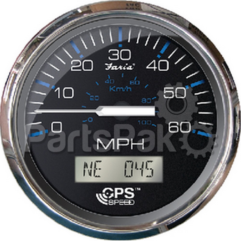 Faria 33730; Gps Speedometer 80Mph Chesapeake Stainless Steel Black