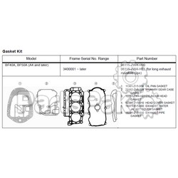 Honda 06115-ZW4-H01 Gasket Kit (Bf40/; 06115ZW4H01
