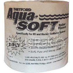 Thetford 24033; Aqua Soft Single Roll Bathroom Toilet Tissue Paper 2-Ply
