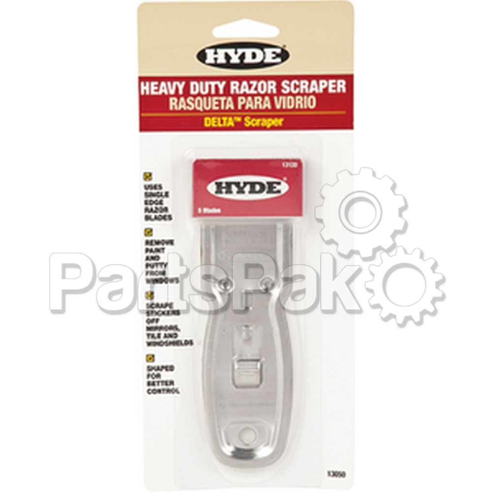 Hyde Tools 13050; Heavy Duty Glass Scraper W/5 Blades