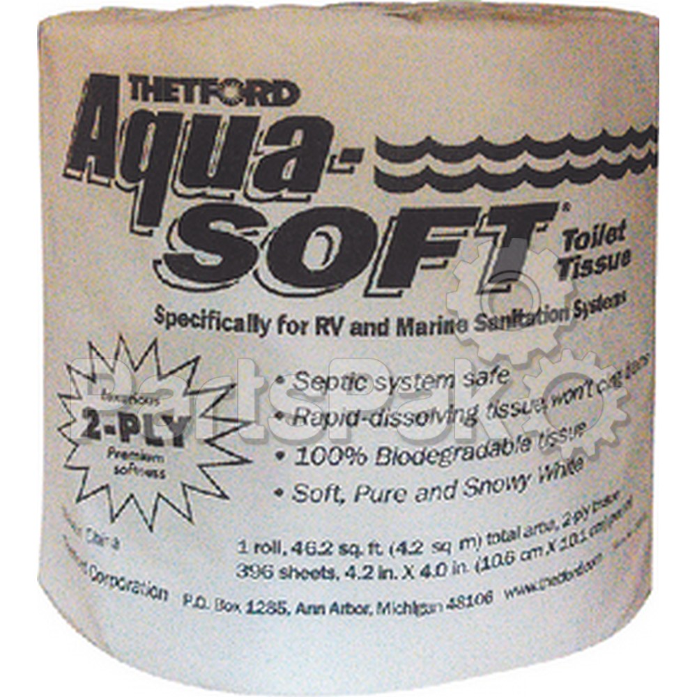 Thetford 24033; Aqua Soft Single Roll Bathroom Toilet Tissue Paper 2-Ply