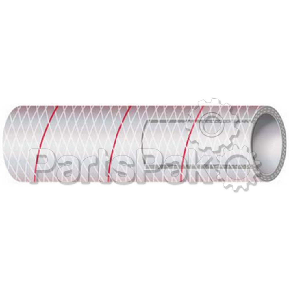 Shields 1620345; 3/4 X 25 Clear Reinforced Pvc Hose Red Tracer