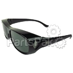 Yachters Choice 45124; Over-The-Top Black Frame Grey/ Green Medium Sunglasses; LNS-505-45124