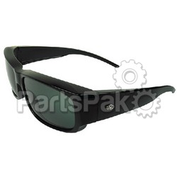 Yachters Choice 45224; Over-The-Top Black Frame Grey/ Green Small Sunglasses