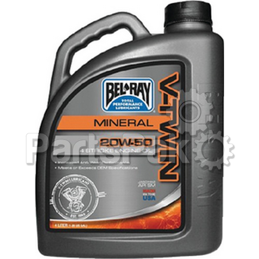 Bel-Ray 96905-BT4; Oil V-Twin Engine Mineral 20W-50 4-Liter