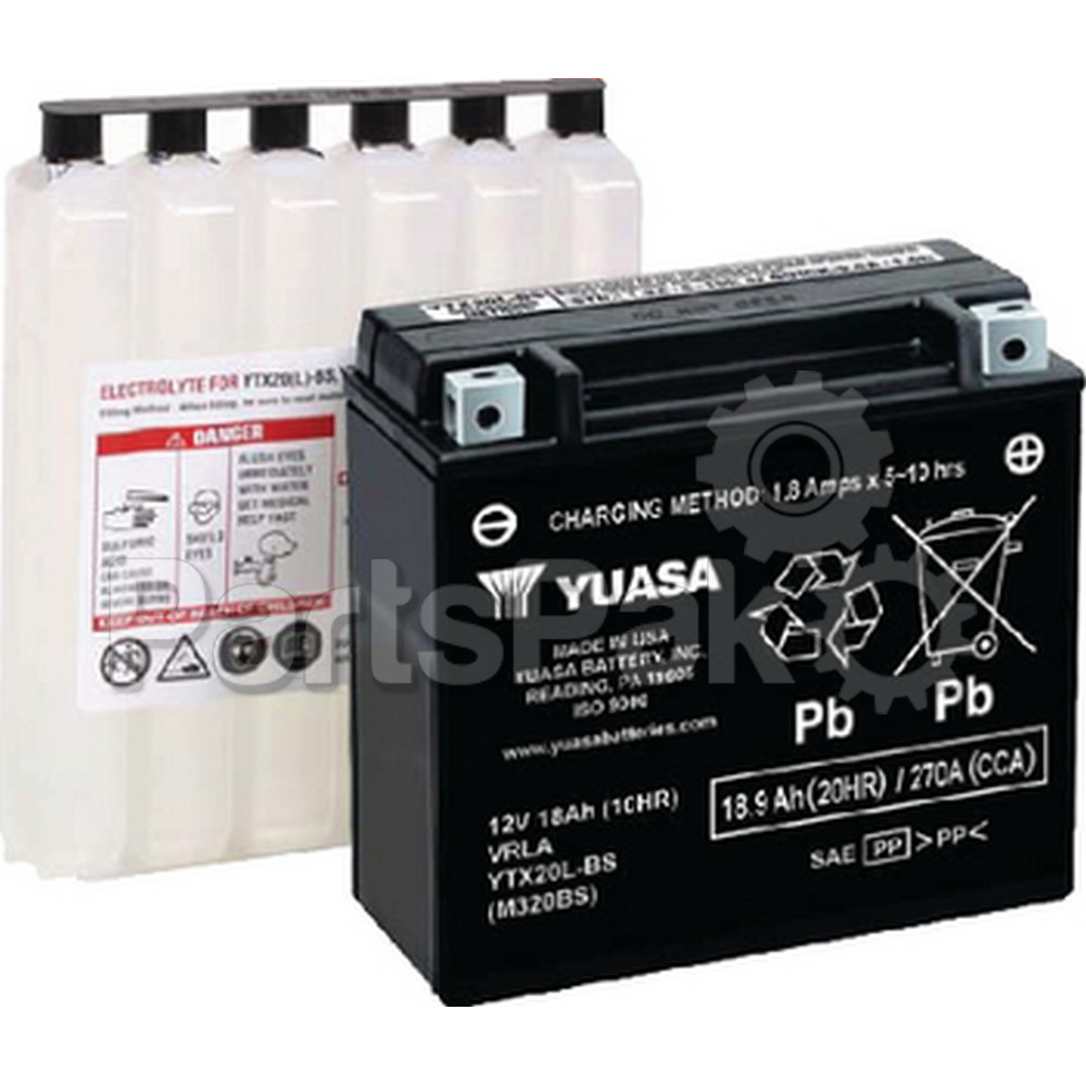 Yuasa YT14BBS; Battery Yt14B-Bs AGM (Non-Spillable)(UPS Ground Shipping Only)