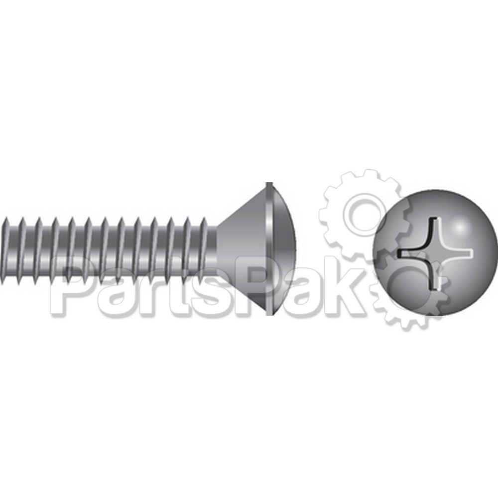 SeaChoice 00394; 1/4-20 X3/4 Phillips Head Oval Machine Screw Stainless Steel 100/