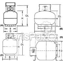 Manchester Tank Company 10504TC5; 20 LB LP Liquid Propane Gas/ Acme/ Polar White With Opd