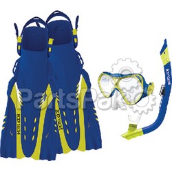 Body Glove 15038SETBLUCITSM; Snorkel Set Blue/ Citron S/ M