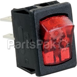 JR Products 12765; Mini-Illuminated On/ Off 12V Switch Red/ Black; LNS-342-12765