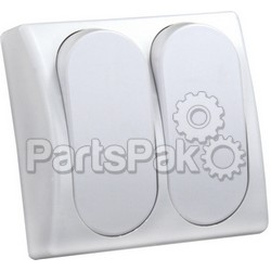 JR Products 13585; Mod. Spst On/ Off Double Switch White; LNS-342-13585