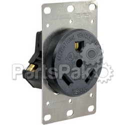 JR Products 15075; 30 Amp Receptacle W/ Mount Plate; LNS-342-15075