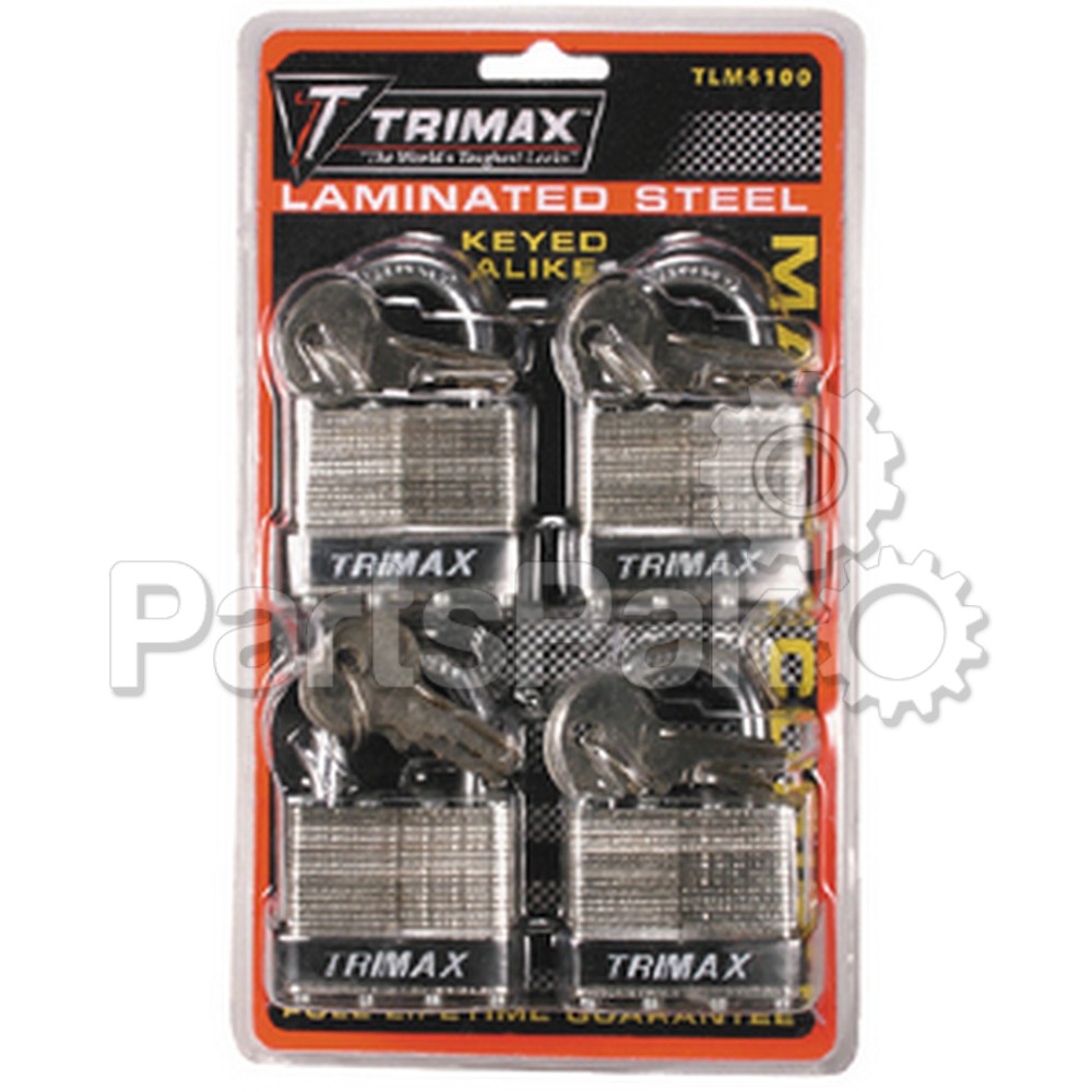 Trimax TLM4100; 4 Pack Keyed Alike Tlm100 Padlock