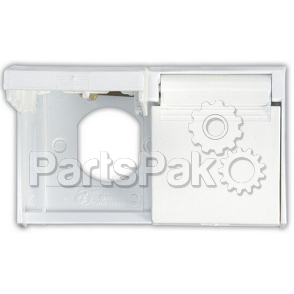 JR Products 47505; Duplex Weatherproof Outlet Cover Polar White