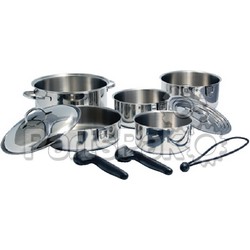 Camco 43921; Cookware-Ss Nesting 10 Pc Set