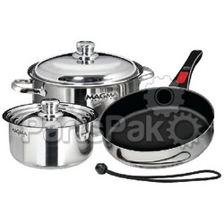 Magma A10-363-2; 7 Piece Stainless Steel Nesting Cookware Set w/ Ceramica