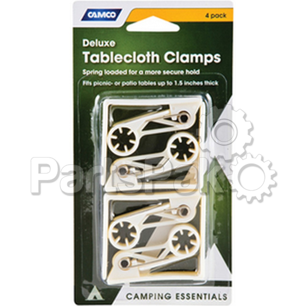 Camco 51077; Deluxe Tablecloth Clamps 4-Pack