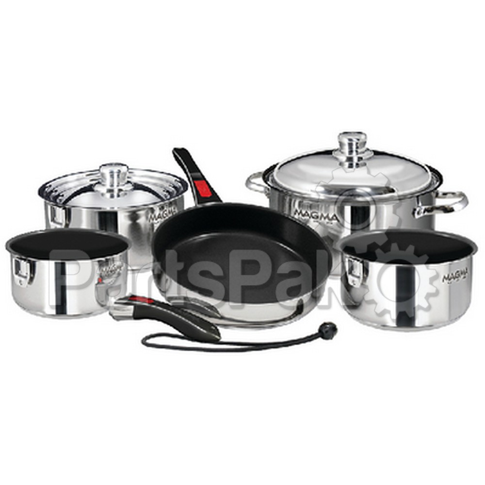 Magma A10-366-2; 10 Piece Stainless Steel Nesting Cookware Set w/ Ceramica