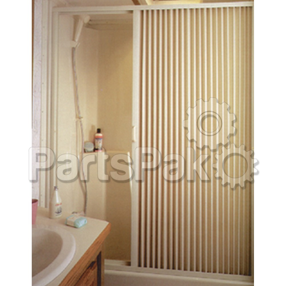 Irvine Shade & Door 3657SI; Pleated Shower Door Right-hand Ivory