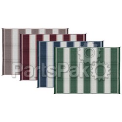 Camco 42873; 6 Foot X 9 Foot Charcoal Stripe Patio Mat