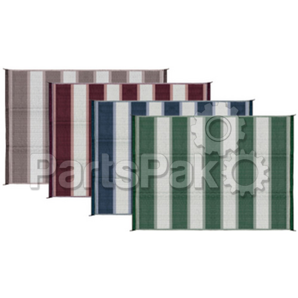 Camco 42871; 6 Foot X 9 Foot Blue Stripe Patio Mat