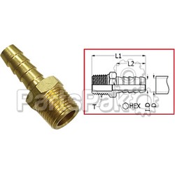 SPI MR-07305-1; 1/4 Pipe To 1/4 Hose Barb Fitting; 2-WPS-12-71211
